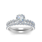 Load image into Gallery viewer, shared-prong-round-engagement-and-wedding-ring-set-in-FDENS3023RO-NL-WG