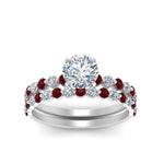Load image into Gallery viewer, shared-prong-round-engagement-and-wedding-ring-set-with-ruby-in-FDENS3023ROGRUDR-NL-WG