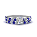 Load image into Gallery viewer, shared-prong-round-engagement-and-wedding-ring-set-with-sapphire-in-FDENS3023ROGSABL-NL-WG