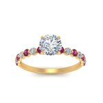Load image into Gallery viewer, shared-prong-thin-round-engagement-ring-with-pink-sapphire-in-FDENS3023RORGSADRPI-NL-YG