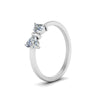 Load image into Gallery viewer, simple-2-heart-diamond-promise-engagement-ring-in-18K-white-gold-FD8238-NL-WG