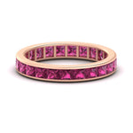 Load image into Gallery viewer, simple-5-carat-princess-cut-pink-sapphire-eternity-ring-in-rose-gold-FDEWB160PRBGSADRPI-5.00CT-NL-RG.jpg?v=1766128425