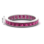 Load image into Gallery viewer, simple-5-carat-princess-cut-pink-sapphire-eternity-ring-in-white-gold-FDEWB160PRBGSADRPI-5.00CT-NL-WG-HW.jpg?v=1766128426