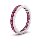 Load image into Gallery viewer, simple-5-carat-princess-cut-pink-sapphire-eternity-ring-in-white-gold-FDEWB160PRBGSADRPIANGLE2-5.00CT-NL-WG.jpg?v=1766128425