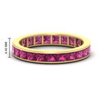 Load image into Gallery viewer, simple-5-carat-princess-cut-pink-sapphire-eternity-ring-in-yellow-gold-FDEWB160PRBGSADRPI-5.00CT-NL-YG-HW.jpg?v=1766128426