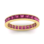 Load image into Gallery viewer, simple-5-carat-princess-cut-pink-sapphire-eternity-ring-in-yellow-gold-FDEWB160PRBGSADRPIANGLE5-5.00CT-NL-YG.jpg?v=1766128426
