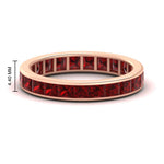 Load image into Gallery viewer, simple-5-carat-princess-cut-ruby-eternity-ring-in-rose-gold-FDEWB160PRBGRUDR-5.00CT-NL-RG-HW.jpg?v=1766128426