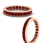 Load image into Gallery viewer, simple-5-carat-princess-cut-ruby-eternity-ring-in-rose-gold-FDEWB160PRBGRUDRANGLE3-5.00CT-NL-RG.jpg?v=1766128426