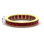 Load image into Gallery viewer, simple-5-carat-princess-cut-ruby-eternity-ring-in-yellow-gold-FDEWB160PRBGRUDR-5.00CT-NL-YG-HW.jpg?v=1766128425