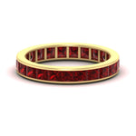 Load image into Gallery viewer, simple-5-carat-princess-cut-ruby-eternity-ring-in-yellow-gold-FDEWB160PRBGRUDR-5.00CT-NL-YG.jpg?v=1766128425
