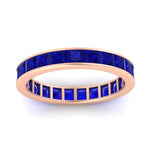 Load image into Gallery viewer, simple-5-carat-princess-cut-sapphire-eternity-ring-in-rose-gold-FDEWB160PRBGSABLANGLE5-5.00CT-NL-RG.jpg?v=1766128425