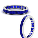 Load image into Gallery viewer, simple-5-carat-princess-cut-sapphire-eternity-ring-in-white-gold-FDEWB160PRBGSABLANGLE3-5.00CT-NL-WG.jpg?v=1766128425
