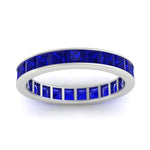 Load image into Gallery viewer, simple-5-carat-princess-cut-sapphire-eternity-ring-in-white-gold-FDEWB160PRBGSABLANGLE5-5.00CT-NL-WG.jpg?v=1766128426