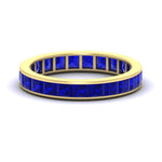 Load image into Gallery viewer, simple-5-carat-princess-cut-sapphire-eternity-ring-in-yellow-gold-FDEWB160PRBGSABL-5.00CT-NL-YG.jpg?v=1766128426