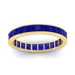 Load image into Gallery viewer, simple-5-carat-princess-cut-sapphire-eternity-ring-in-yellow-gold-FDEWB160PRBGSABLANGLE5-5.00CT-NL-YG.jpg?v=1766128425