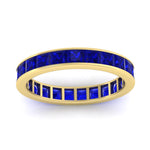 Load image into Gallery viewer, simple-5-carat-princess-cut-sapphire-eternity-ring-in-yellow-gold-FDEWB160PRBGSABLANGLE5-5.00CT-NL-YG.jpg?v=1766128425