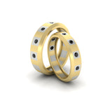 Load image into Gallery viewer, simple-bezel-set-round-couples-anniversary-black-diamond-band-in-yellow-gold-FD11147BGBLACK-NL-YG.jpg