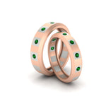 Load image into Gallery viewer, simple-bezel-set-round-couples-anniversary-emerald-band-in-rose-gold-FD11147BGEMGR-NL-RG.jpg