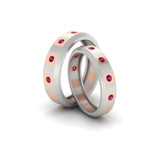 Load image into Gallery viewer, simple-bezel-set-round-couples-anniversary-pink-sapphire-band-in-white-gold-FD11147BGSADRPI-NL-WG.jpg