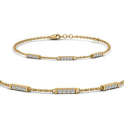 Simple Bar Diamond Chain Bracelet