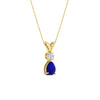 Load image into Gallery viewer, simple-round-and-pear-sapphire-pendant-in-yellow-gold-fdpd10940gsablangle3-nl-yg.jpg