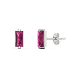 Load image into Gallery viewer, single-baguette-stud-pink-sapphire-earring-in-white-gold-FD-EAR11011GSADRPIANGLE1-NL-WG.jpg?v=1771013585