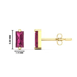 Load image into Gallery viewer, single-baguette-stud-pink-sapphire-earring-in-yellow-gold-FD-EAR11011GSADRPI-NL-YG-HW.jpg?v=1771013585