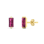 Load image into Gallery viewer, single-baguette-stud-pink-sapphire-earring-in-yellow-gold-FD-EAR11011GSADRPIANGLE1-NL-YG.jpg?v=1771013585