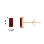 Load image into Gallery viewer, single-baguette-stud-ruby-earring-in-rose-gold-FD-EAR11011GRUDR-NL-RG-HW.jpg?v=1771013585
