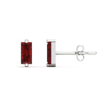 Load image into Gallery viewer, single-baguette-stud-ruby-earring-in-white-gold-FD-EAR11011GRUDR-NL-WG.jpg?v=1771013585