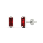 Load image into Gallery viewer, single-baguette-stud-ruby-earring-in-white-gold-FD-EAR11011GRUDRANGLE1-NL-WG.jpg?v=1771013585