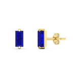 Load image into Gallery viewer, single-baguette-stud-sapphire-earring-in-yellow-gold-FD-EAR11011GSABLANGLE1-NL-YG.jpg?v=1771013585