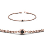 Load image into Gallery viewer, single-chain-bracelet-with-black-diamond-in-14k-rose-gold-fdbr651576gblackangle2-nl-rg