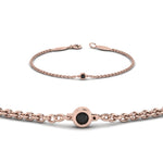 Load image into Gallery viewer, single-chain-bracelet-with-black-diamond-in-14k-rose-gold-fdbr651576gblackangle2-nl-rg