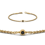 Load image into Gallery viewer, single-chain-bracelet-with-black-diamond-in-14k-yellow-gold-fdbr651576gblackangle2-nl-yg
