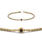 Load image into Gallery viewer, single-chain-bracelet-with-black-diamond-in-14k-yellow-gold-fdbr651576gblackangle2-nl-yg