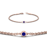 Load image into Gallery viewer, single-diamond-chain-bracelet-with-blue-sapphire-in-14k-rose-gold-fdbr651576gsablangle2-nl-rg