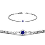 Load image into Gallery viewer, single-diamond-chain-bracelet-with-blue-sapphire-in-14k-white-gold-fdbr651576gsablangle2-nl-wg