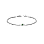 Load image into Gallery viewer, single-diamond-chain-bracelet-with-emerald-in-14k-white-gold-fdbr651576gemgr-nl-wg