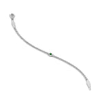 Load image into Gallery viewer, single-diamond-chain-bracelet-with-emerald-in-14k-white-gold-fdbr651576gemgrangle3-nl-wg