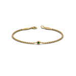 Load image into Gallery viewer, single-diamond-chain-bracelet-with-emerald-in-14k-yellow-gold-fdbr651576gemgr-nl-yg