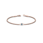 Load image into Gallery viewer, single-diamond-chain-bracelet-with-ice-blue-topaz-in-14k-rose-gold-fdbr651576gicblto-nl-rg