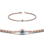 Load image into Gallery viewer, single-diamond-chain-bracelet-with-ice-blue-topaz-in-14k-rose-gold-fdbr651576gicbltoangle2-nl-rg
