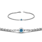Load image into Gallery viewer, single-diamond-chain-bracelet-with-ice-blue-topaz-in-14k-white-gold-fdbr651576gicbltoangle2-nl-wg