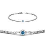 Load image into Gallery viewer, single-diamond-chain-bracelet-with-ice-blue-topaz-in-14k-white-gold-fdbr651576gicbltoangle2-nl-wg