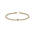 Load image into Gallery viewer, single-diamond-chain-bracelet-with-ice-blue-topaz-in-14k-yellow-gold-fdbr651576gicblto-nl-yg