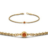 Load image into Gallery viewer, single-diamond-chain-bracelet-with-orange-sapphire-in-14k-yellow-gold-fdbr651576gsaorangle2-nl-yg