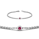 Load image into Gallery viewer, single-diamond-chain-bracelet-with-pink-sapphire-in-14k-white-gold-fdbr651576gsadrpiangle2-nl-wg