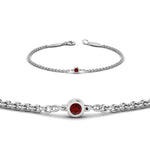 Load image into Gallery viewer, single-diamond-chain-bracelet-with-ruby-in-14k-white-gold-fdbr651576grudrangle2-nl-wg
