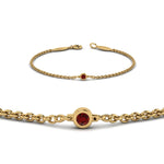 Load image into Gallery viewer, single-diamond-chain-bracelet-with-ruby-in-14k-yellow-gold-fdbr651576grudrangle2-nl-yg